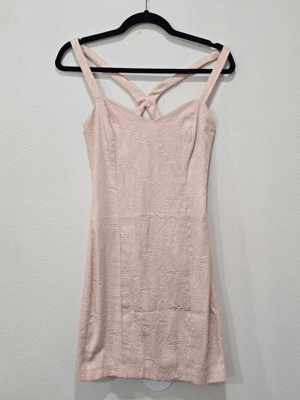 Bershka ✦ Pink Lace Sleeveless Dress ✦ Strappy Back & Side Zip Dressy Collection - Picture 7 of 10